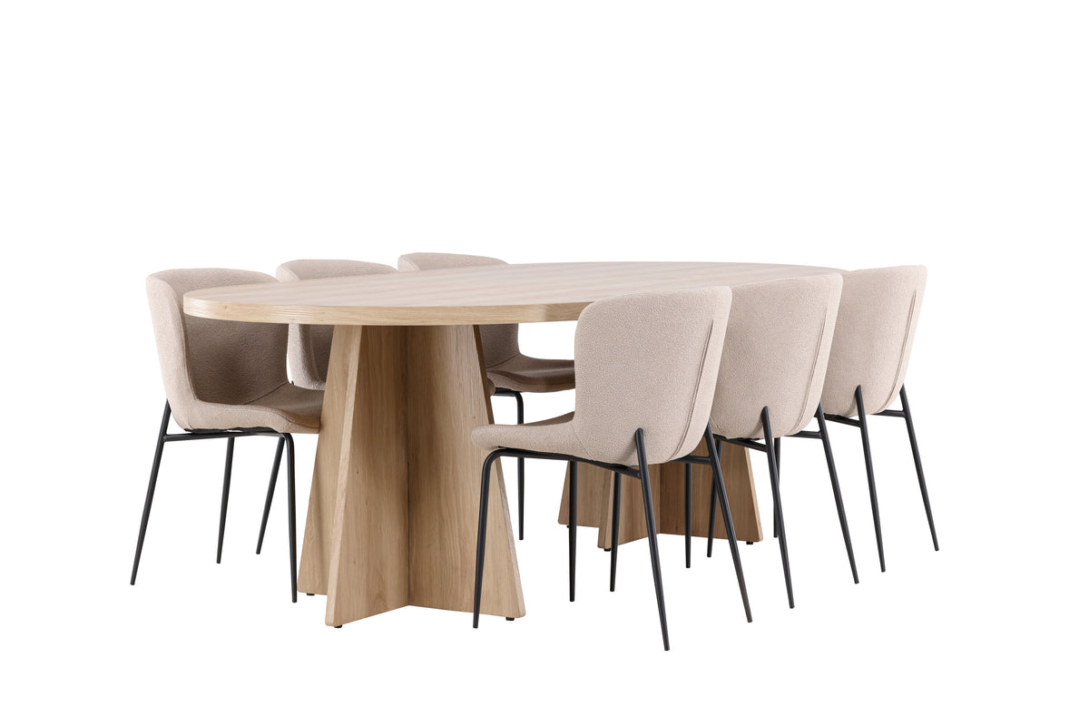 Bootcut Matbord med Modesto Stolarna – MDF