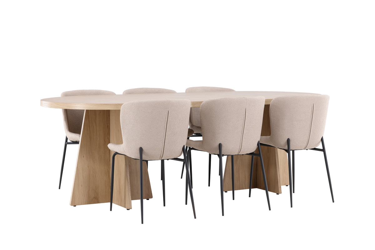 Bootcut Matbord med Modesto Stolarna – MDF
