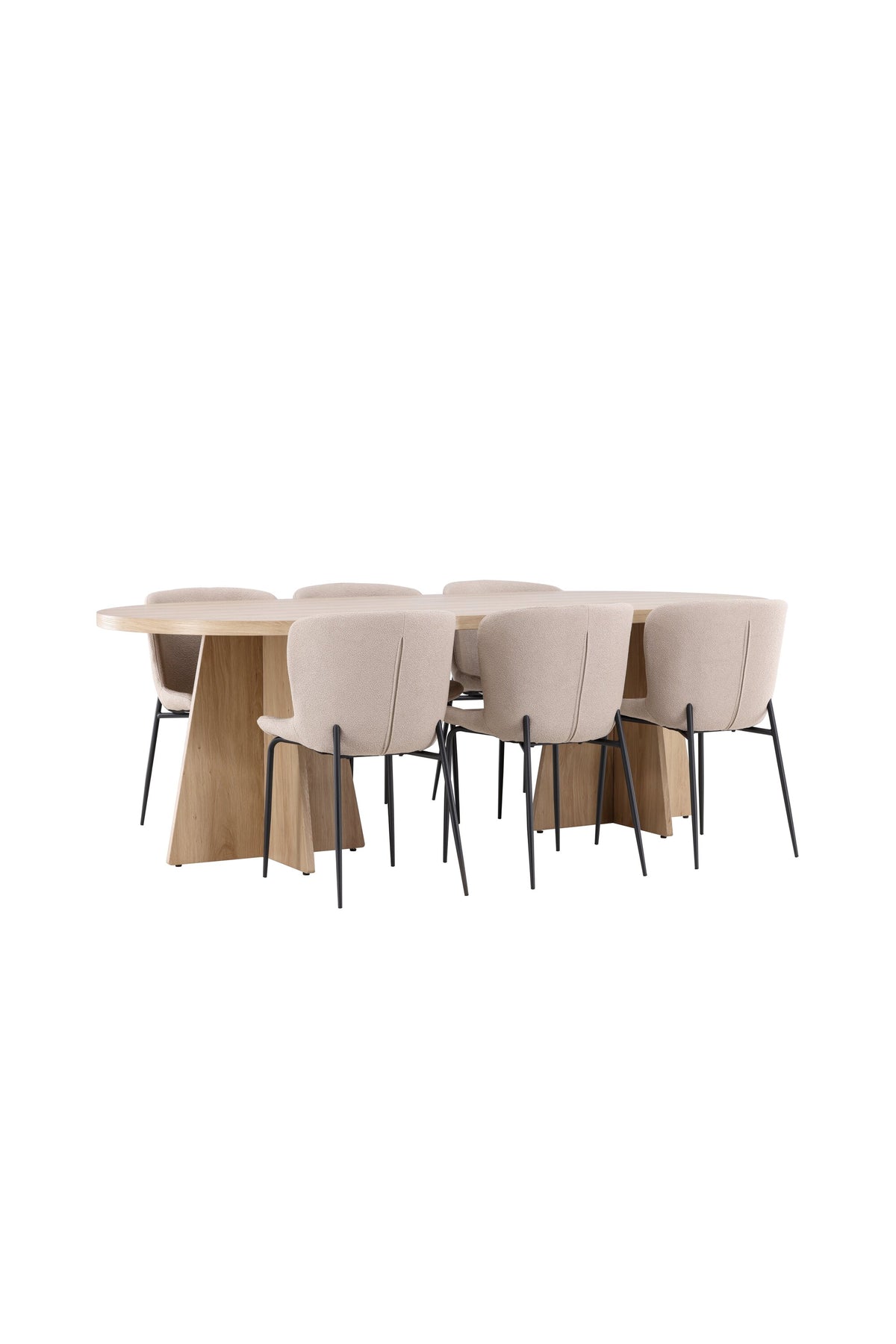 Bootcut Matbord med Modesto Stolarna – MDF