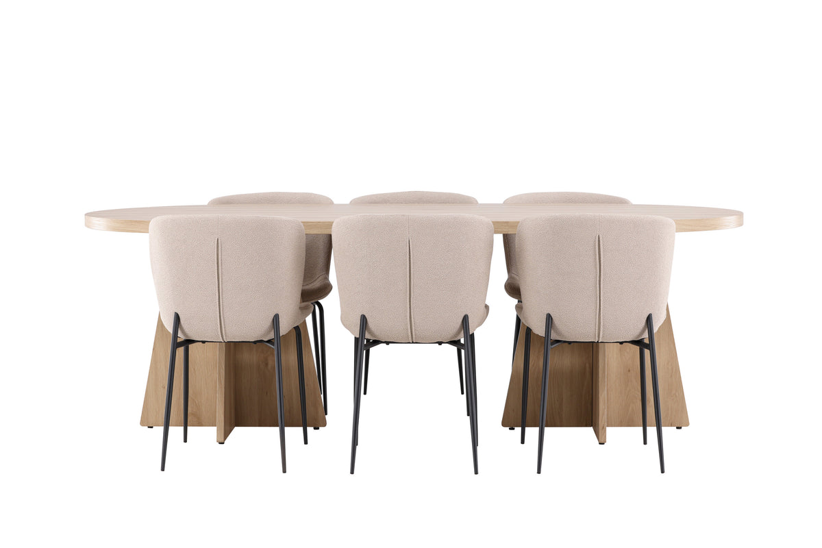 Bootcut Matbord med Modesto Stolarna – MDF