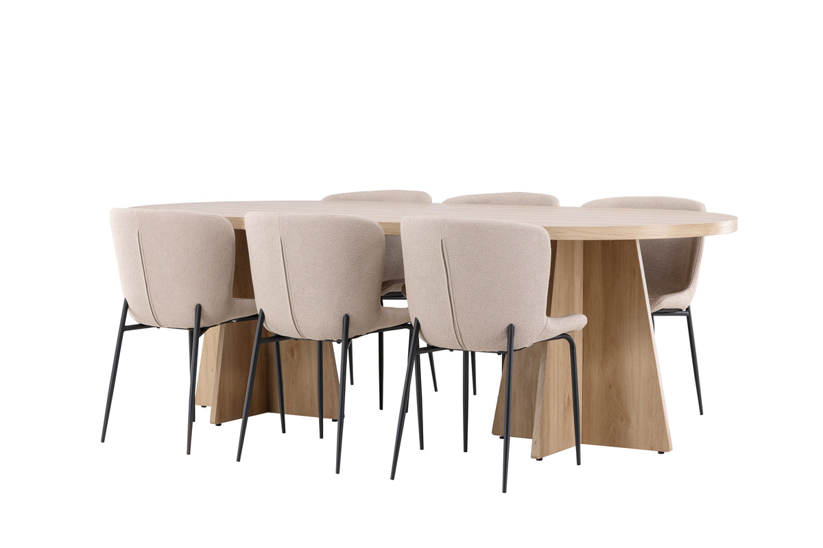 Bootcut Matbord med Modesto Stolarna – MDF