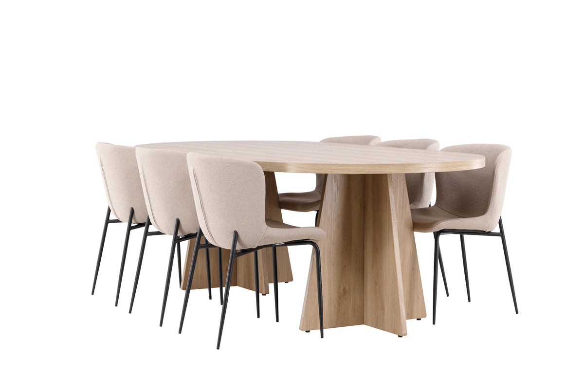 Bootcut Matbord med Modesto Stolarna – MDF