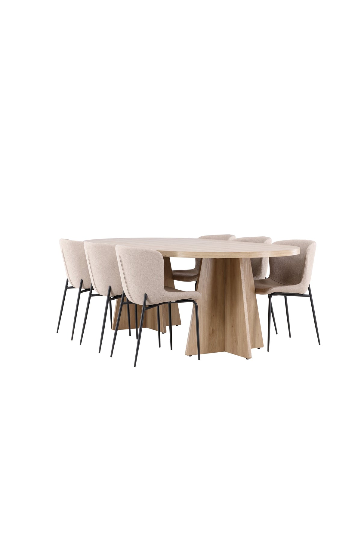 Bootcut Matbord med Modesto Stolarna – MDF