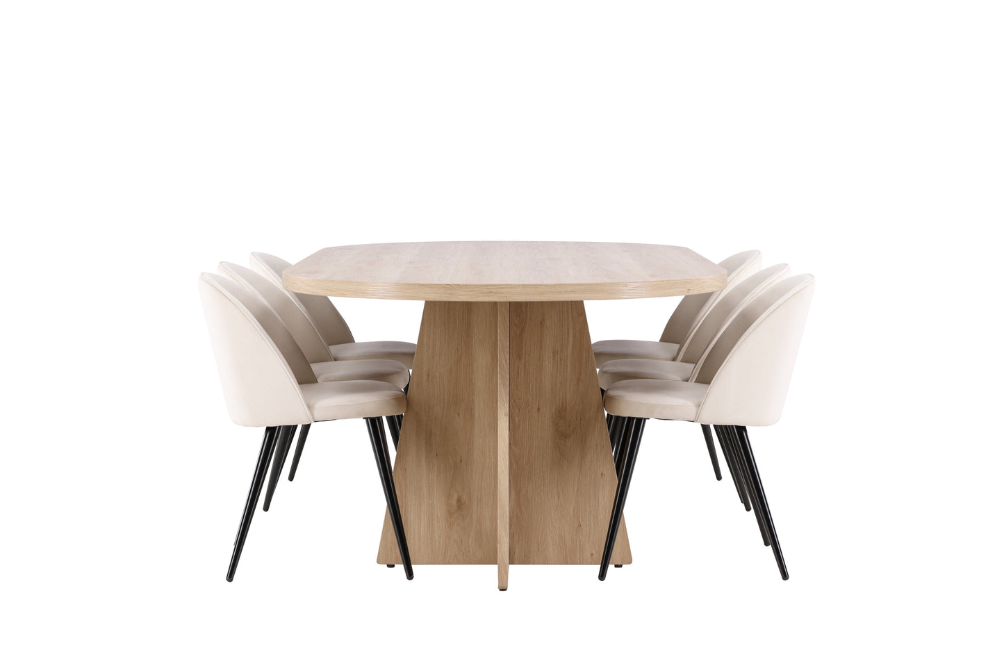 Bootcut Matbord med Velvet Stolarna – MDF