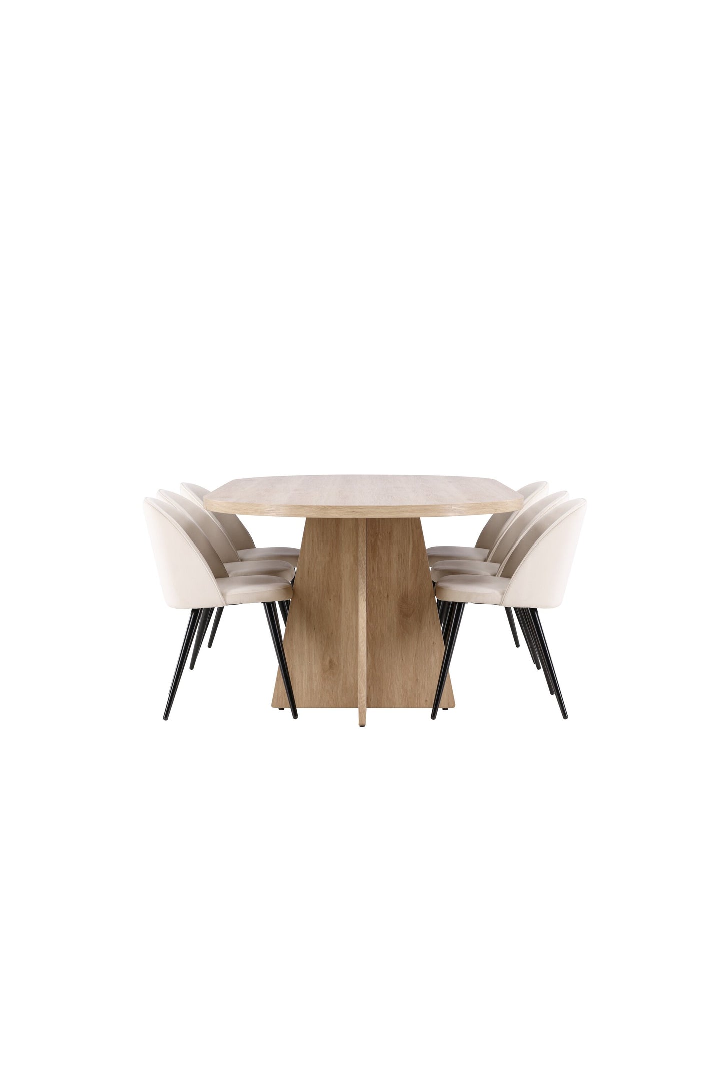 Bootcut Matbord med Velvet Stolarna – MDF