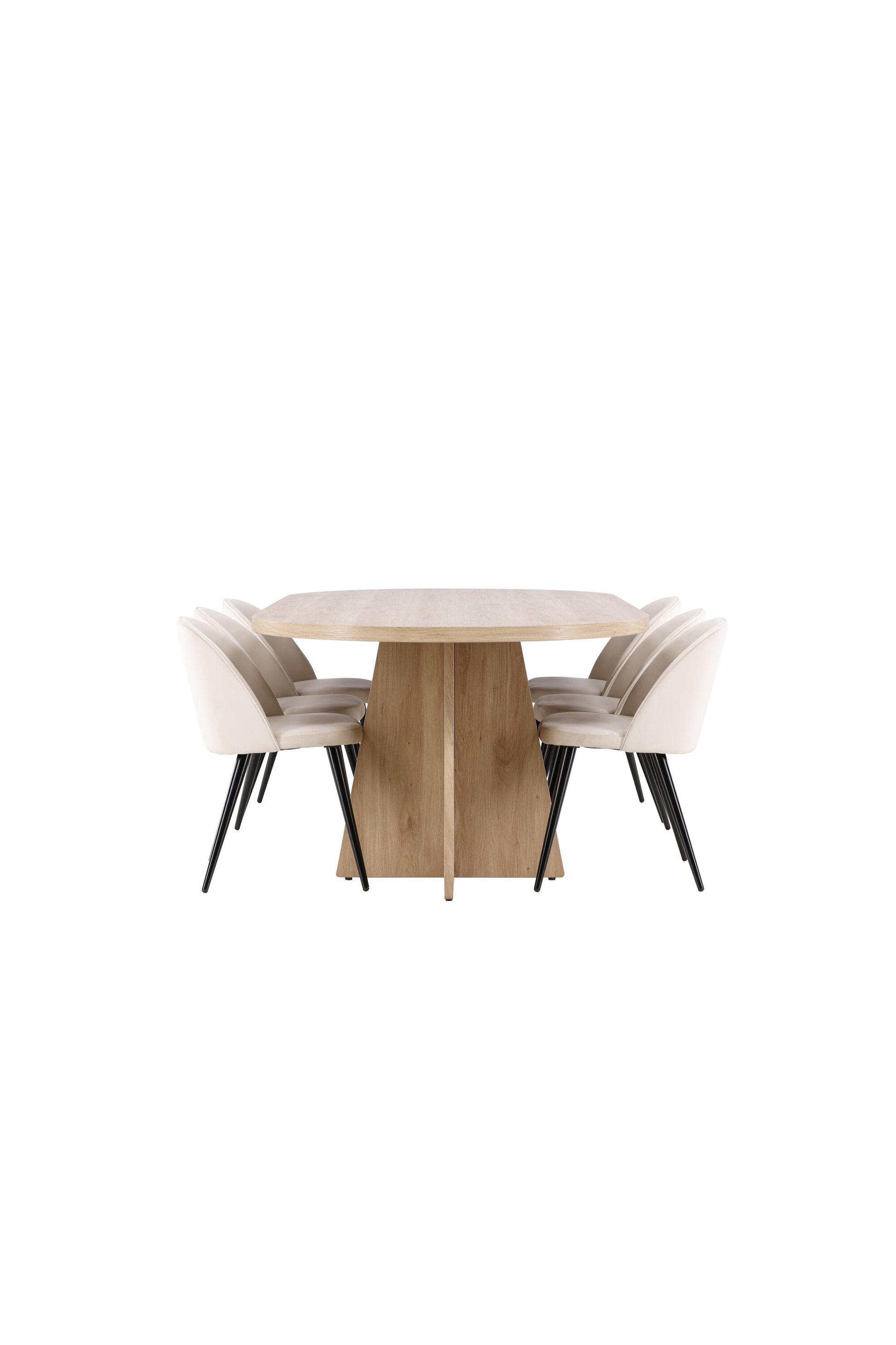 Bootcut Matbord med Velvet Stolarna – MDF