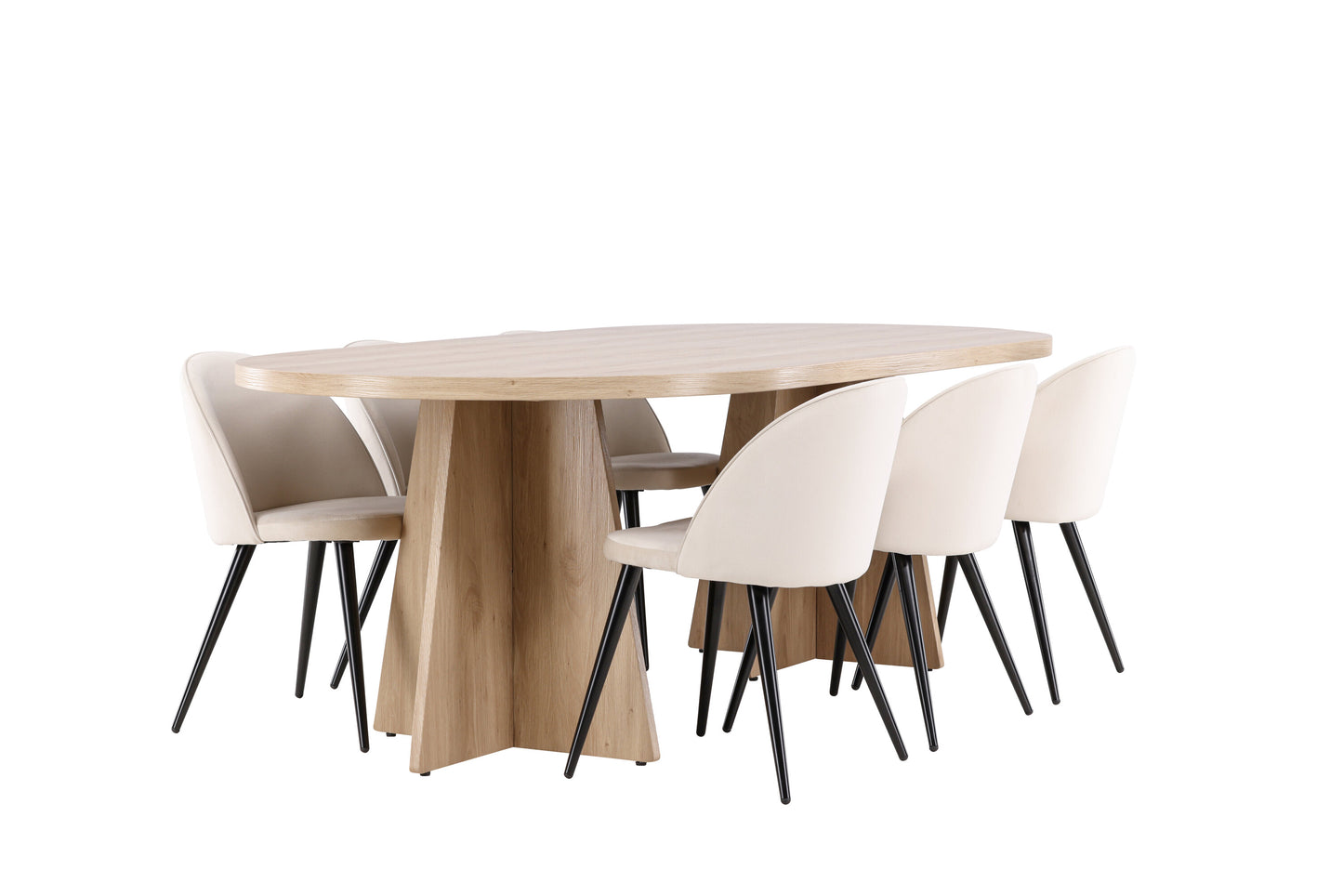 Bootcut Matbord med Velvet Stolarna – MDF