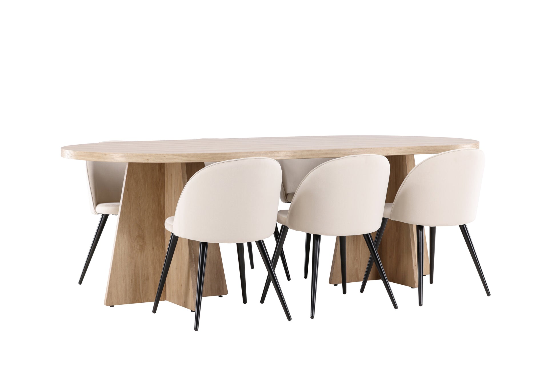 Bootcut Matbord med Velvet Stolarna – MDF