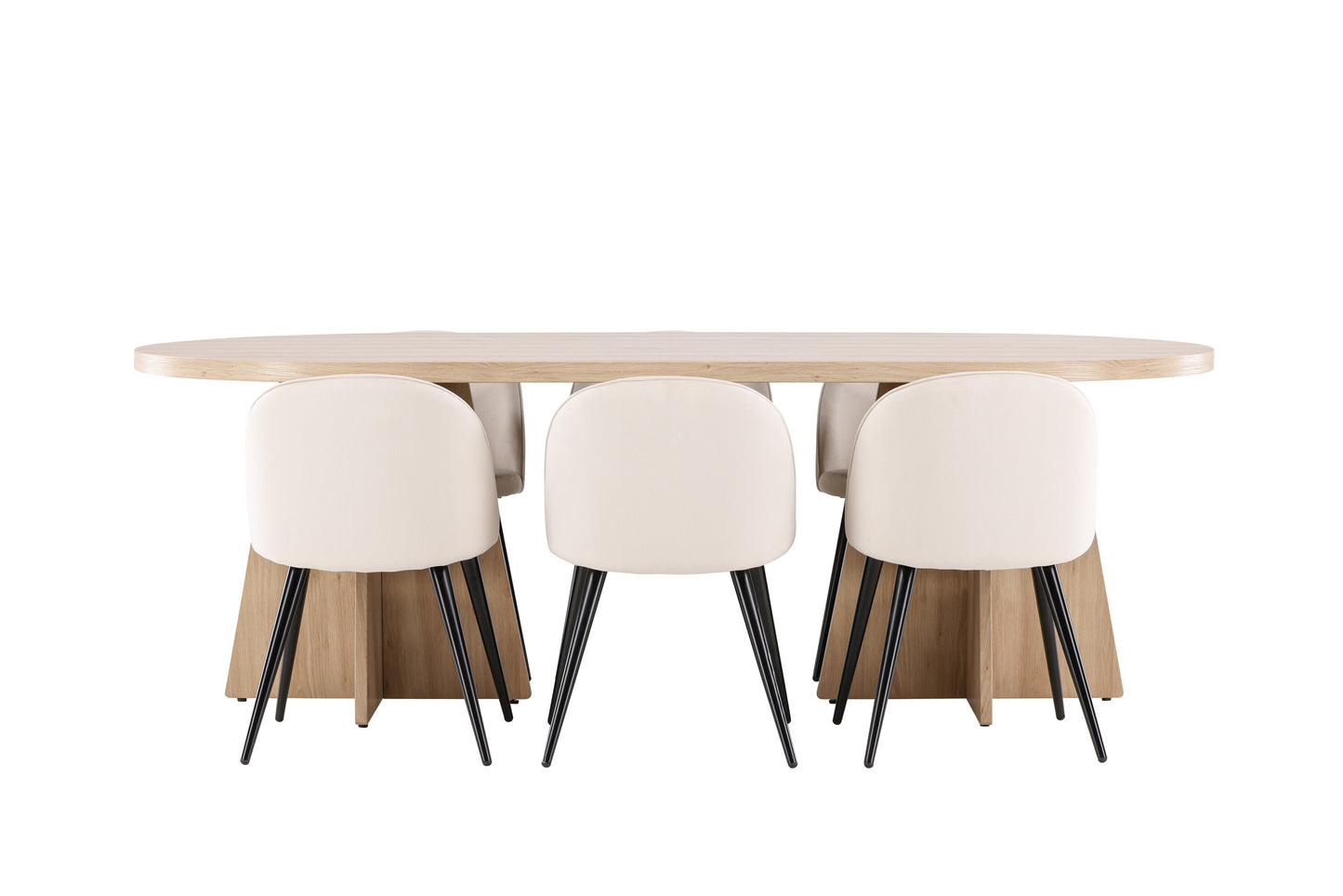 Bootcut Matbord med Velvet Stolarna – MDF