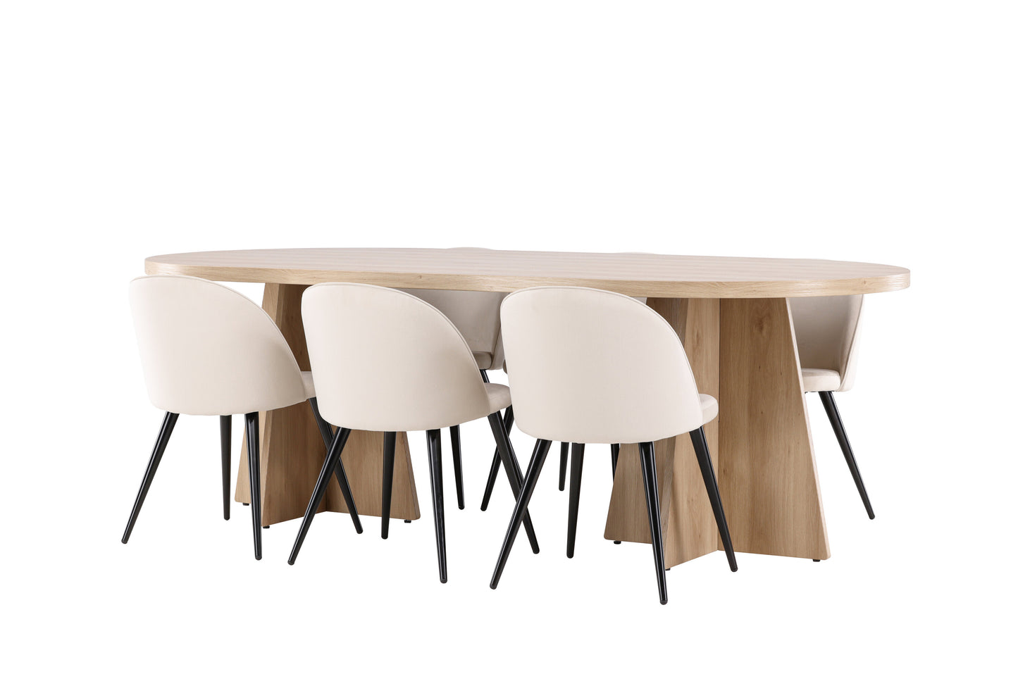 Bootcut Matbord med Velvet Stolarna – MDF