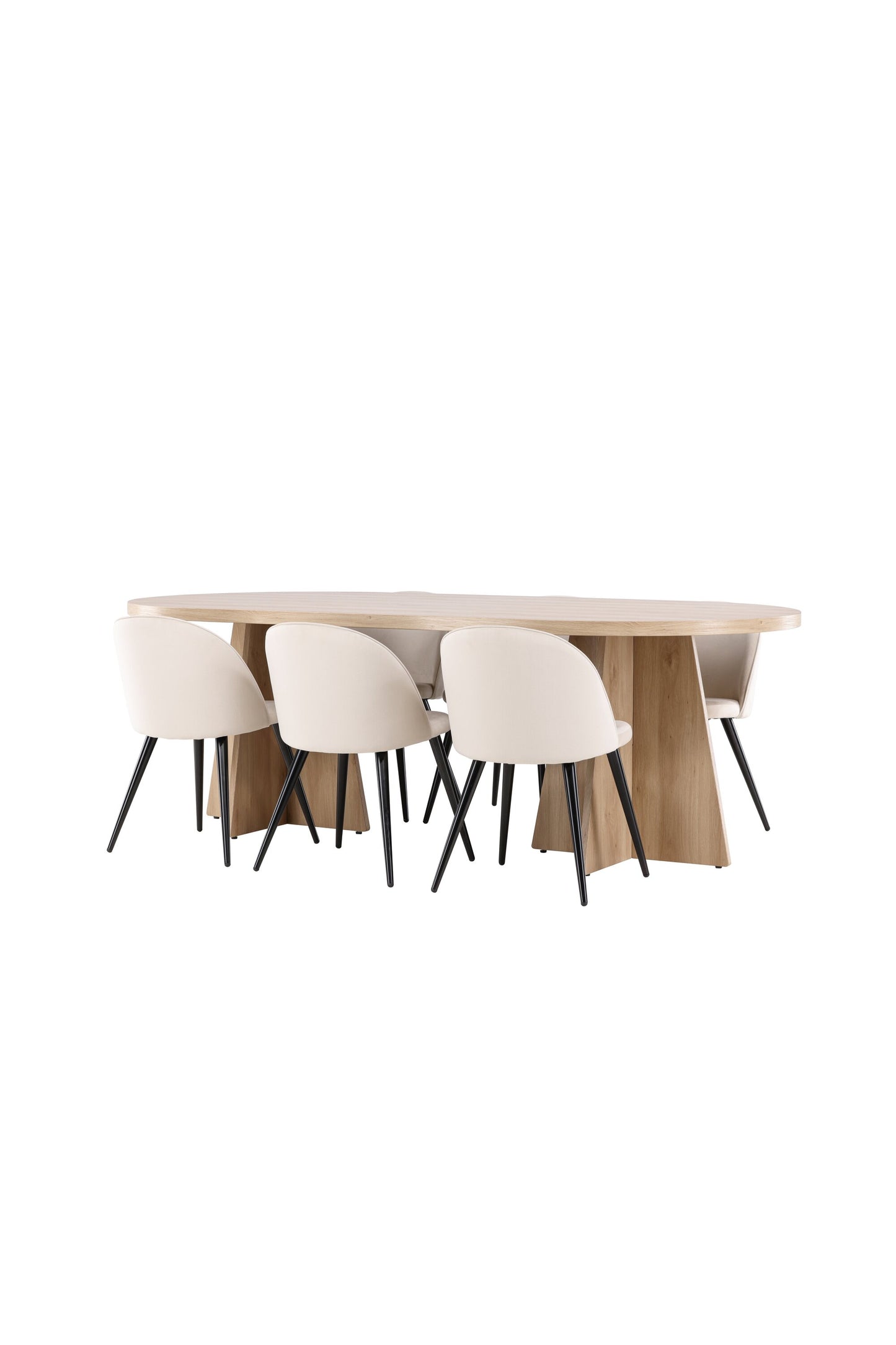 Bootcut Matbord med Velvet Stolarna – MDF