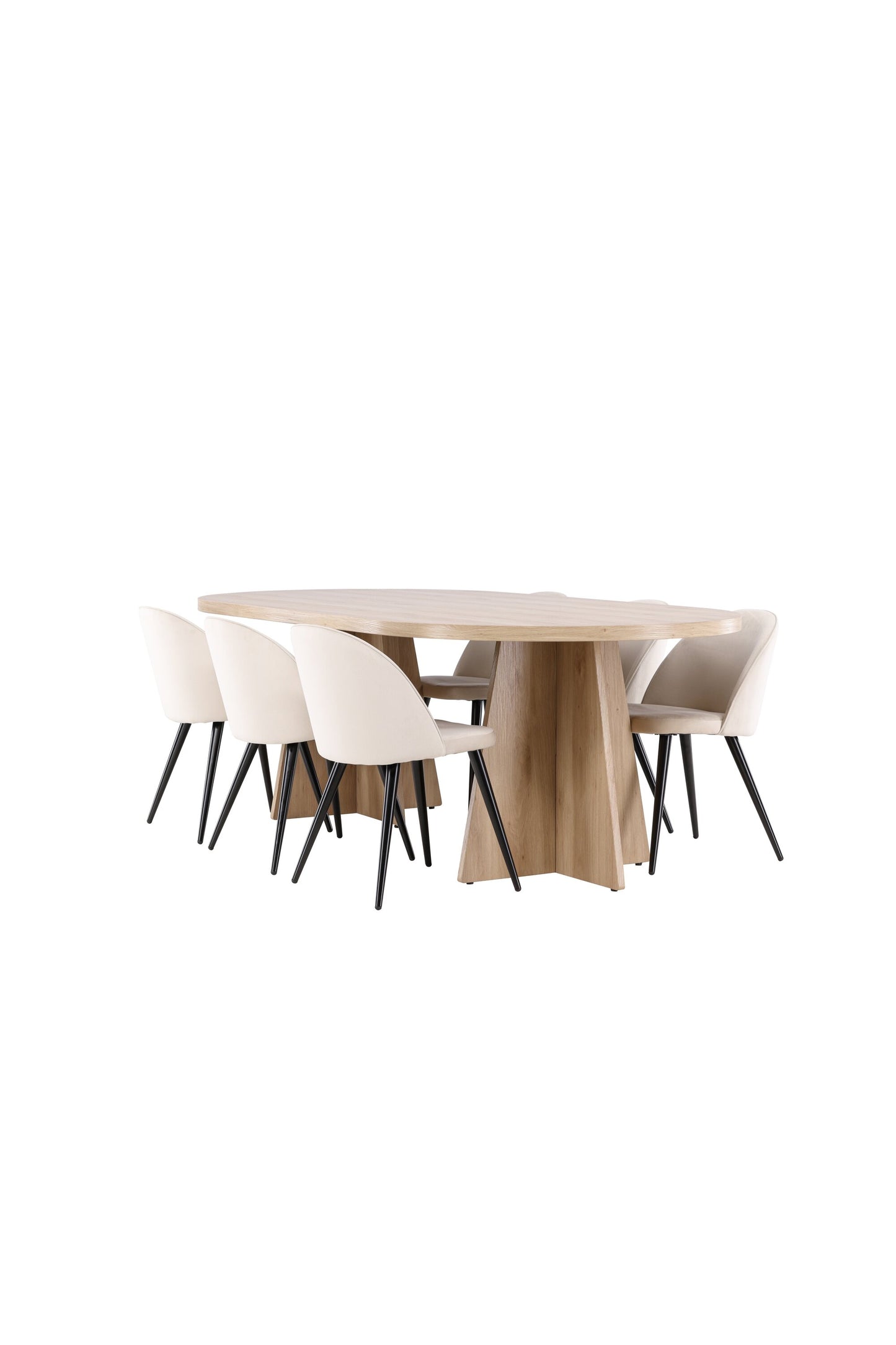 Bootcut Matbord med Velvet Stolarna – MDF