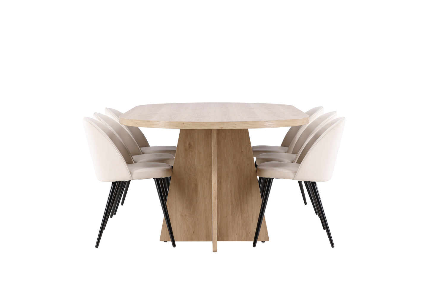 Bootcut Matbord med Velvet Stolarna – MDF