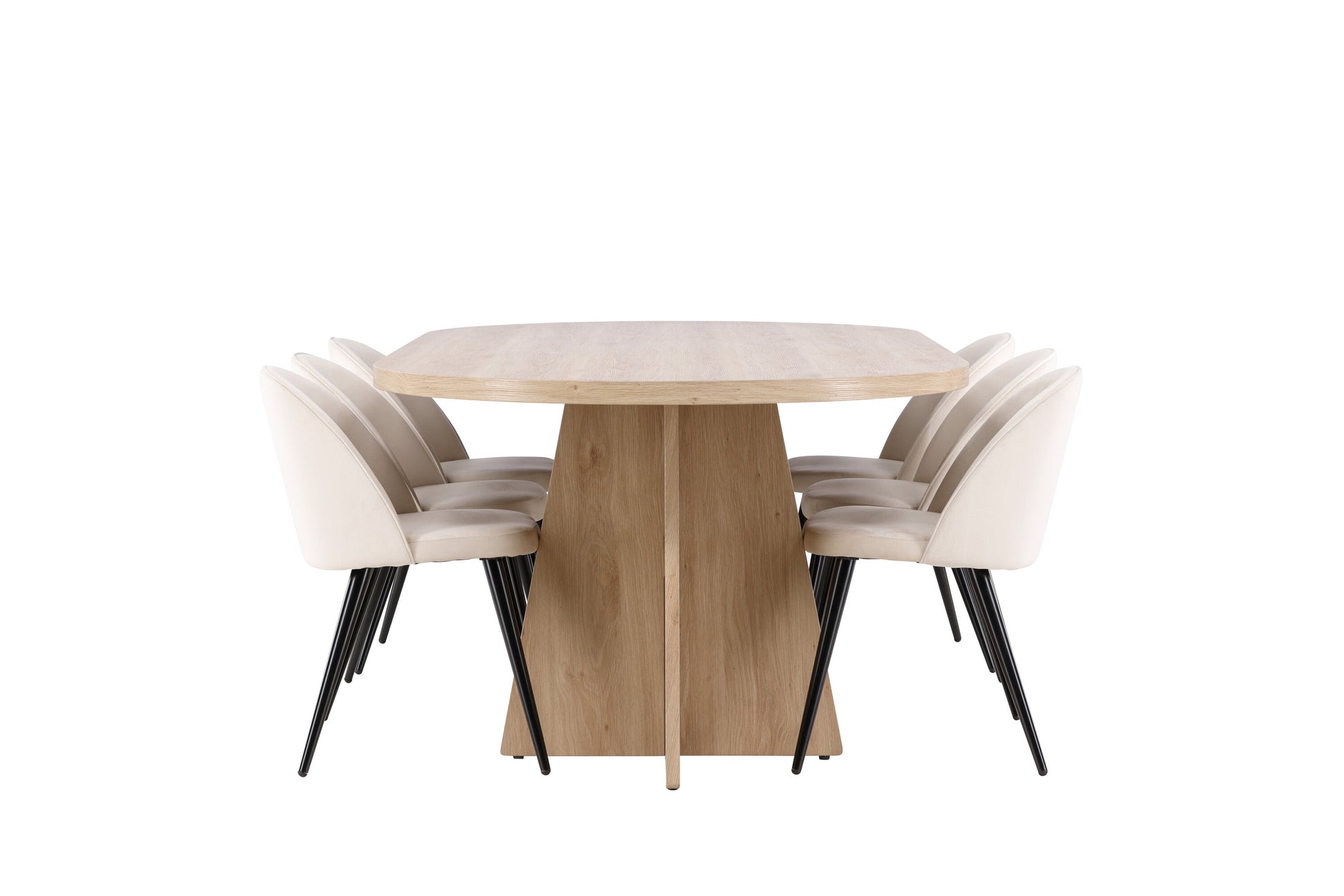 Bootcut Matbord med Velvet Stolarna – MDF