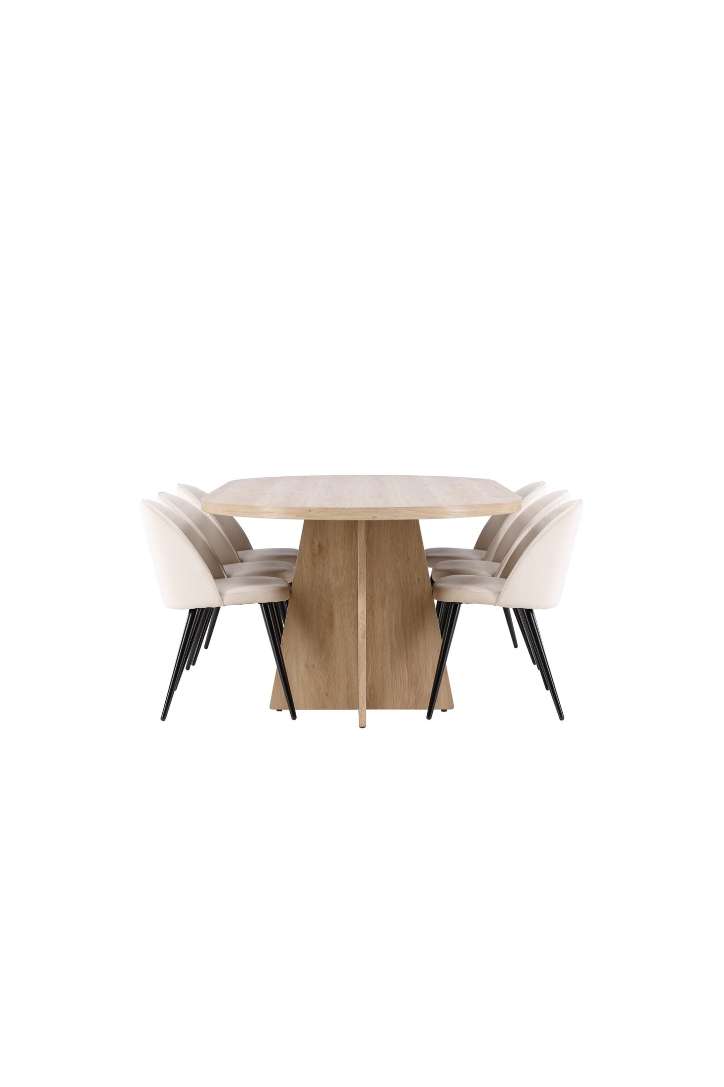 Bootcut Matbord med Velvet Stolarna – MDF