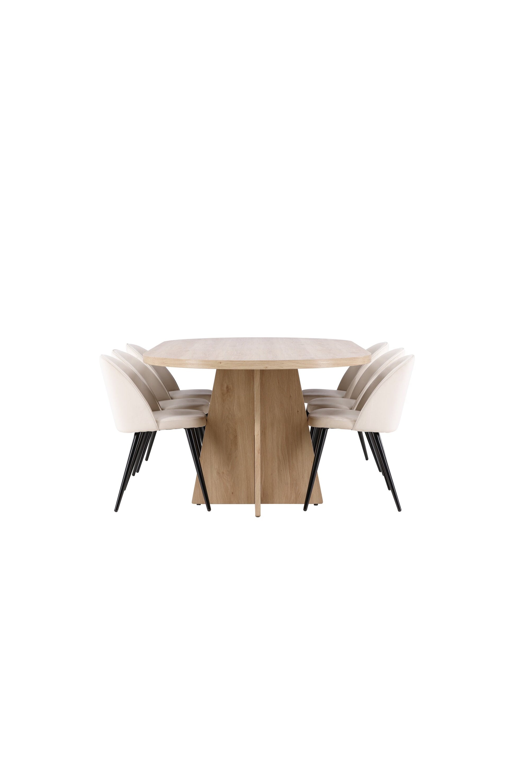 Bootcut Matbord med Velvet Stolarna – MDF
