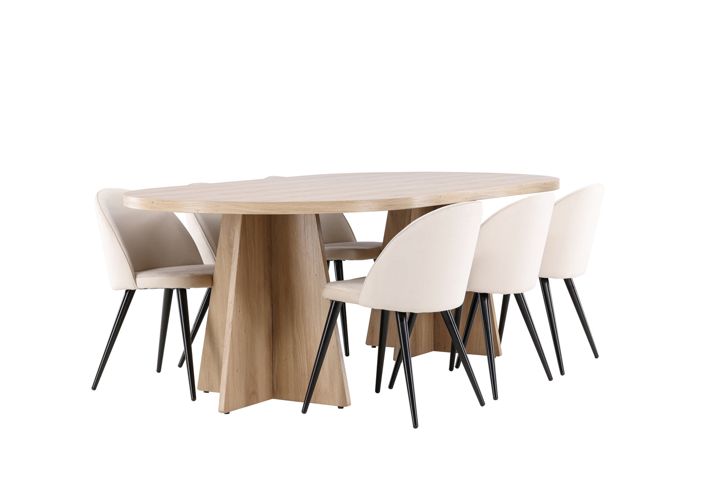 Bootcut Matbord med Velvet Stolarna – MDF