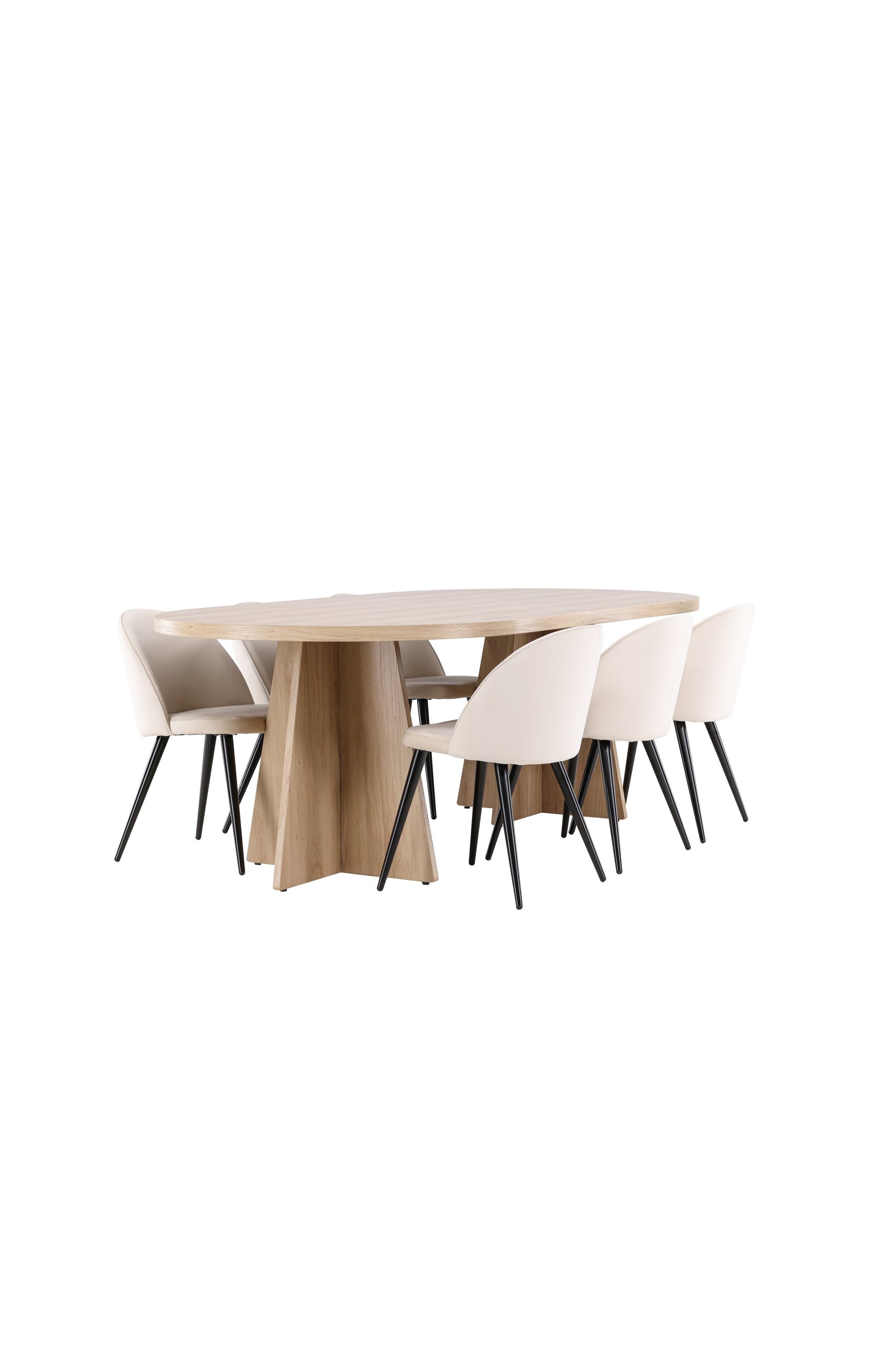 Bootcut Matbord med Velvet Stolarna – MDF