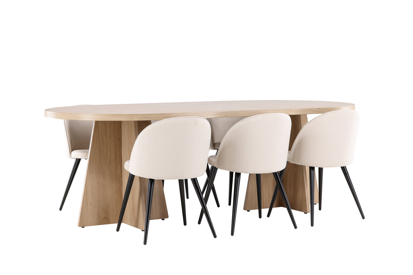Bootcut Matbord med Velvet Stolarna – MDF