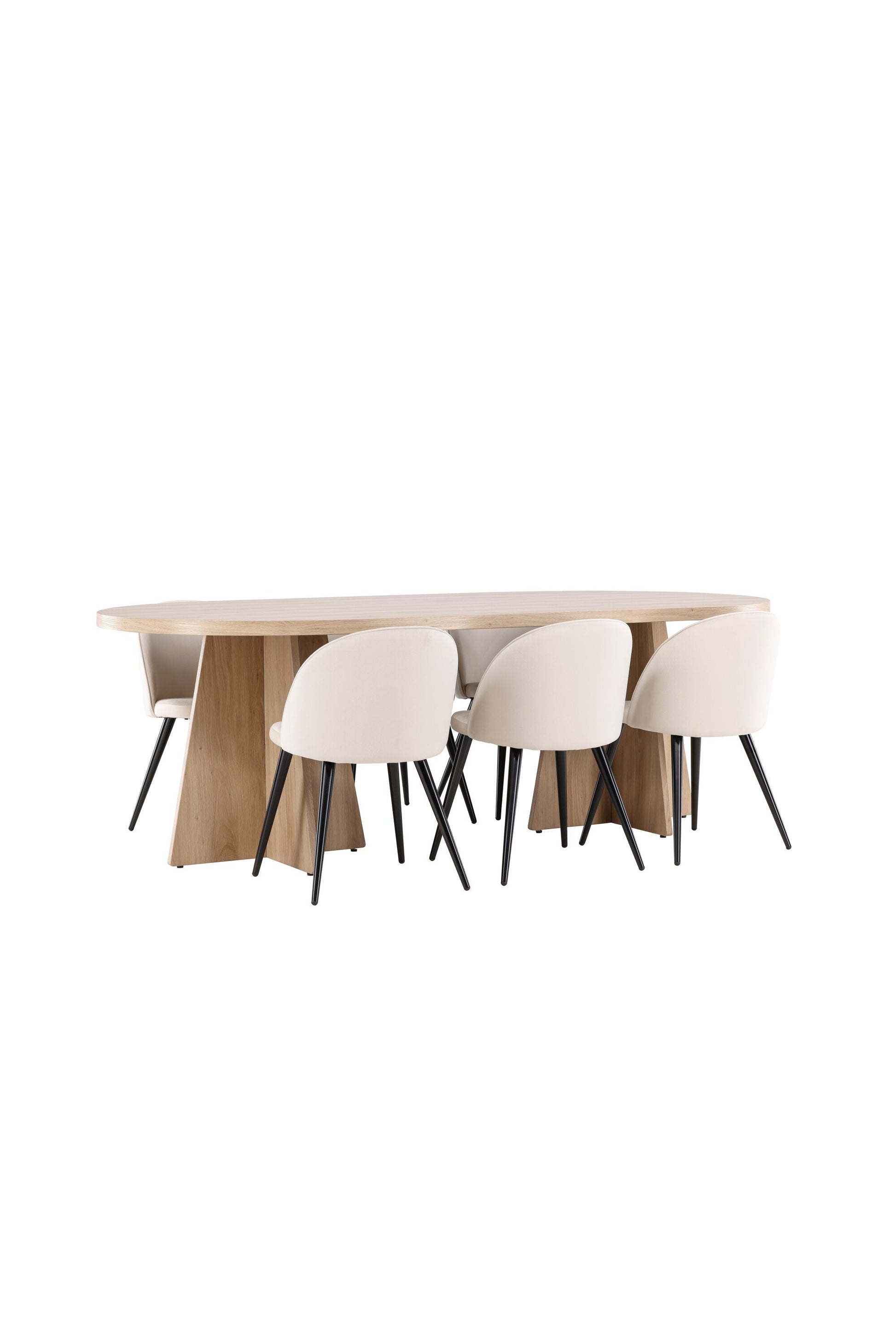 Bootcut Matbord med Velvet Stolarna – MDF