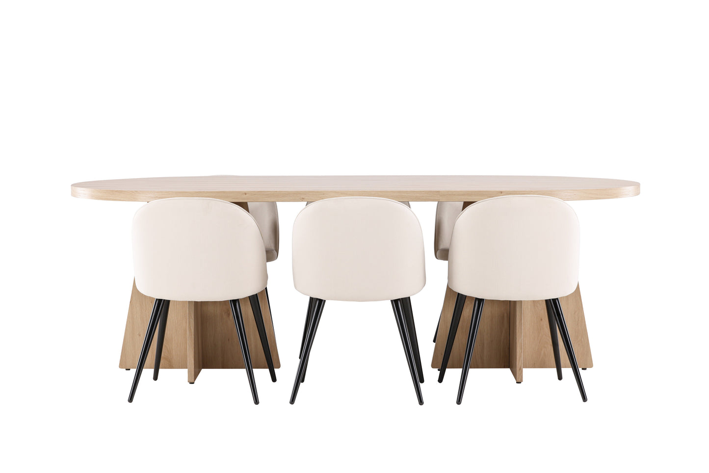 Bootcut Matbord med Velvet Stolarna – MDF