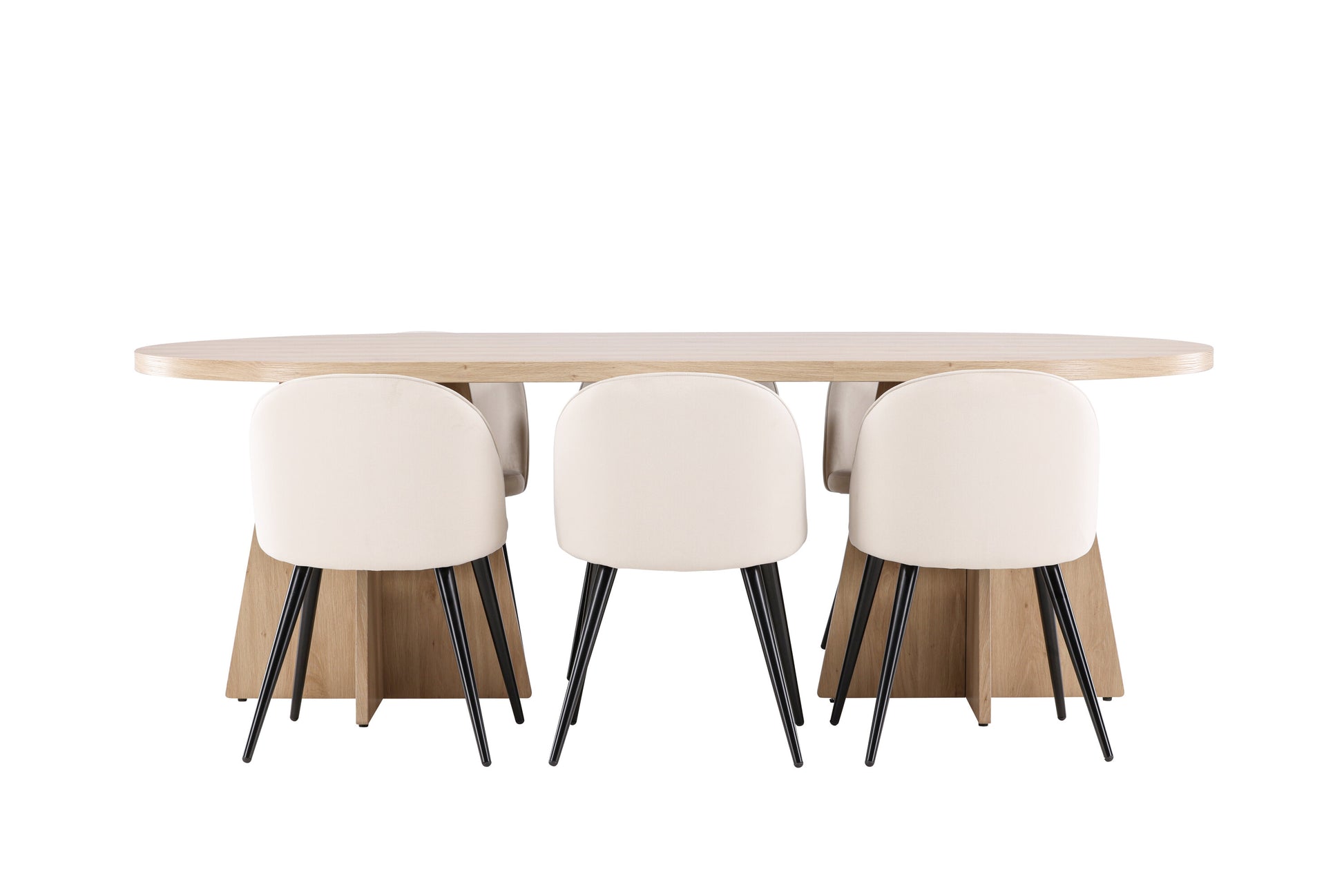 Bootcut Matbord med Velvet Stolarna – MDF