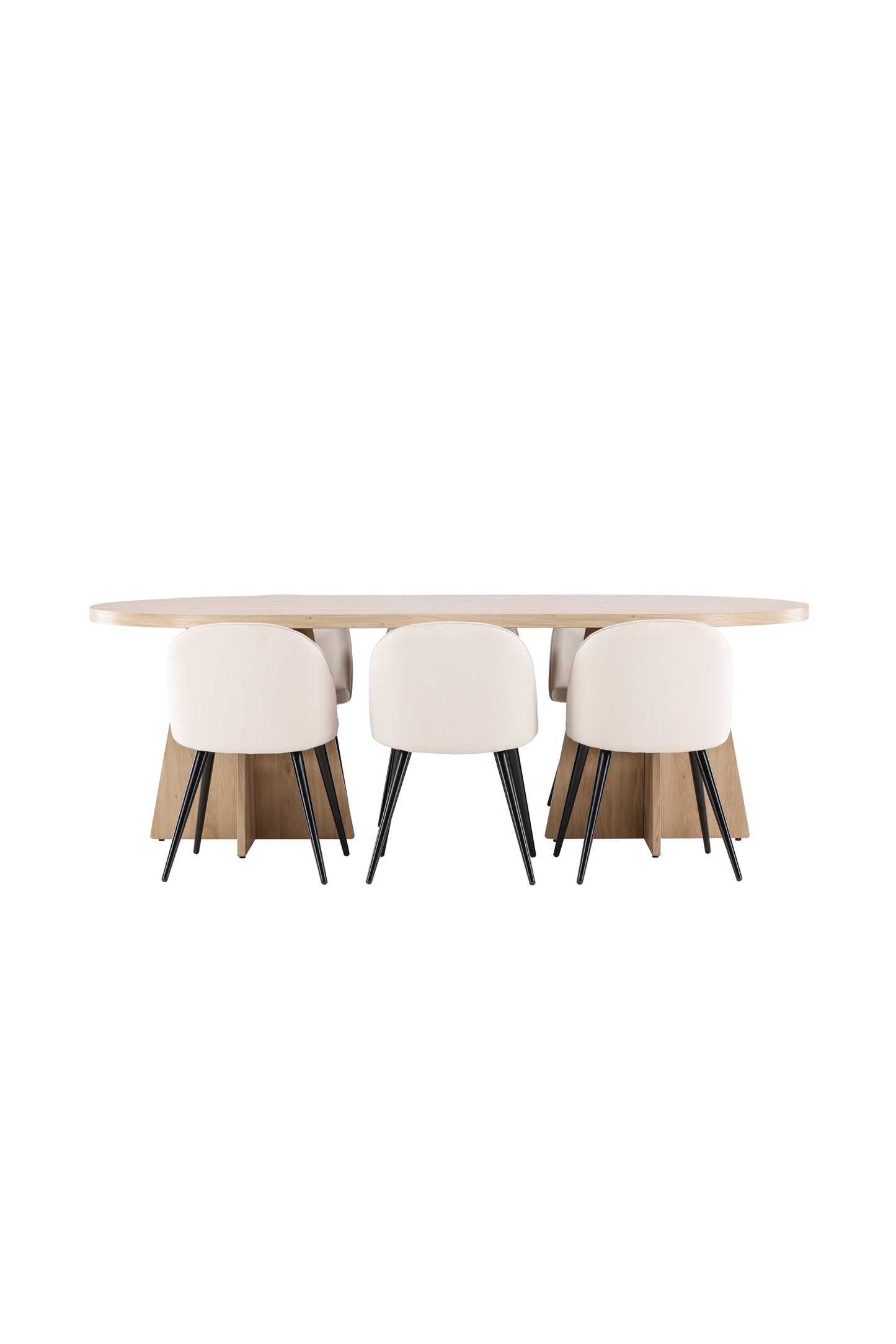 Bootcut Matbord med Velvet Stolarna – MDF