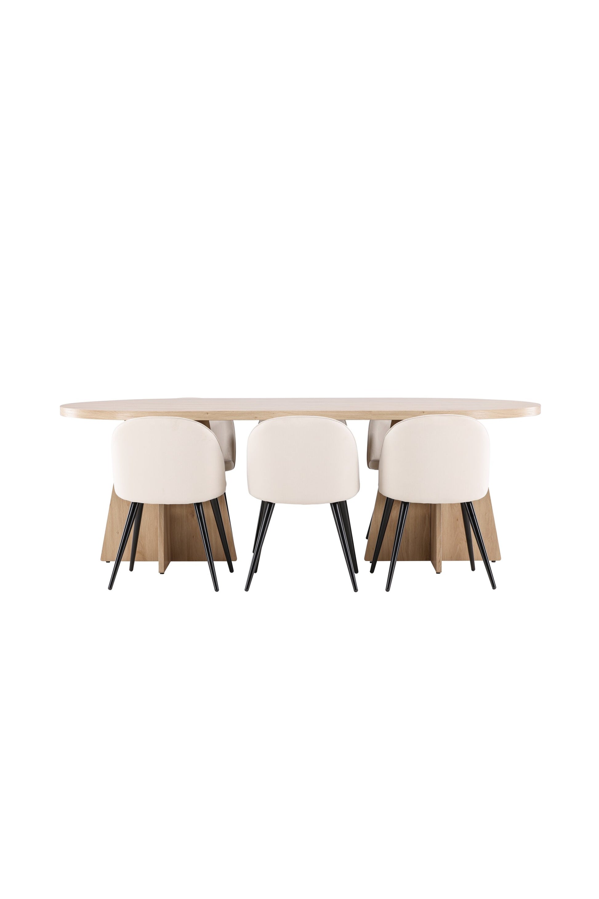 Bootcut Matbord med Velvet Stolarna – MDF