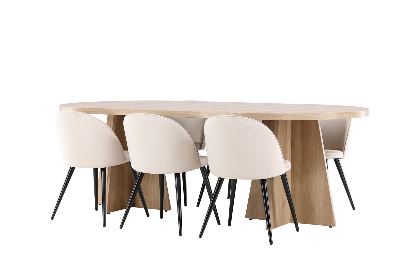 Bootcut Matbord med Velvet Stolarna – MDF