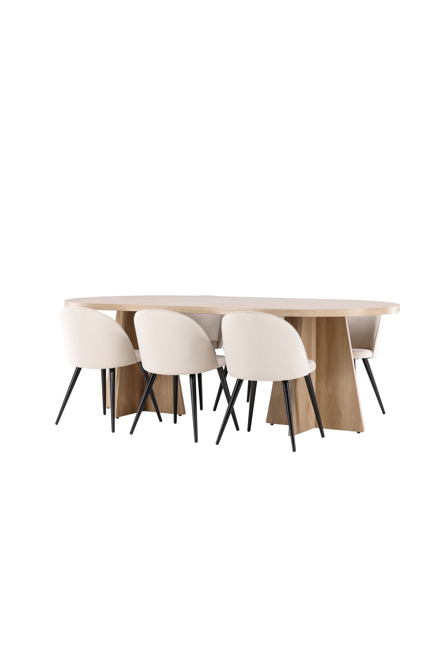Bootcut Matbord med Velvet Stolarna – MDF