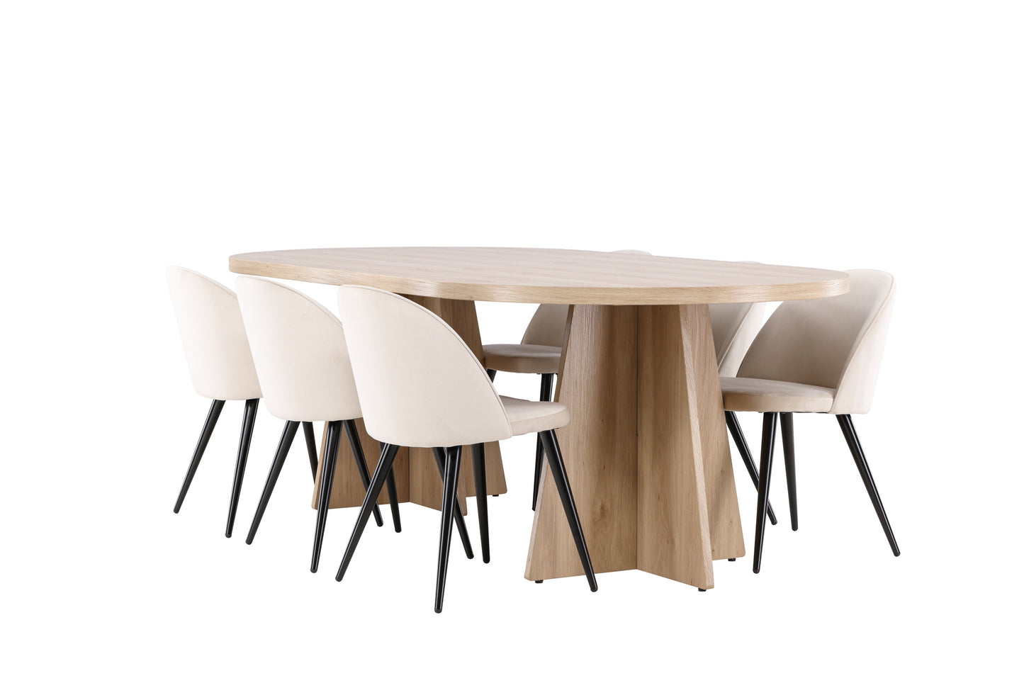 Bootcut Matbord med Velvet Stolarna – MDF