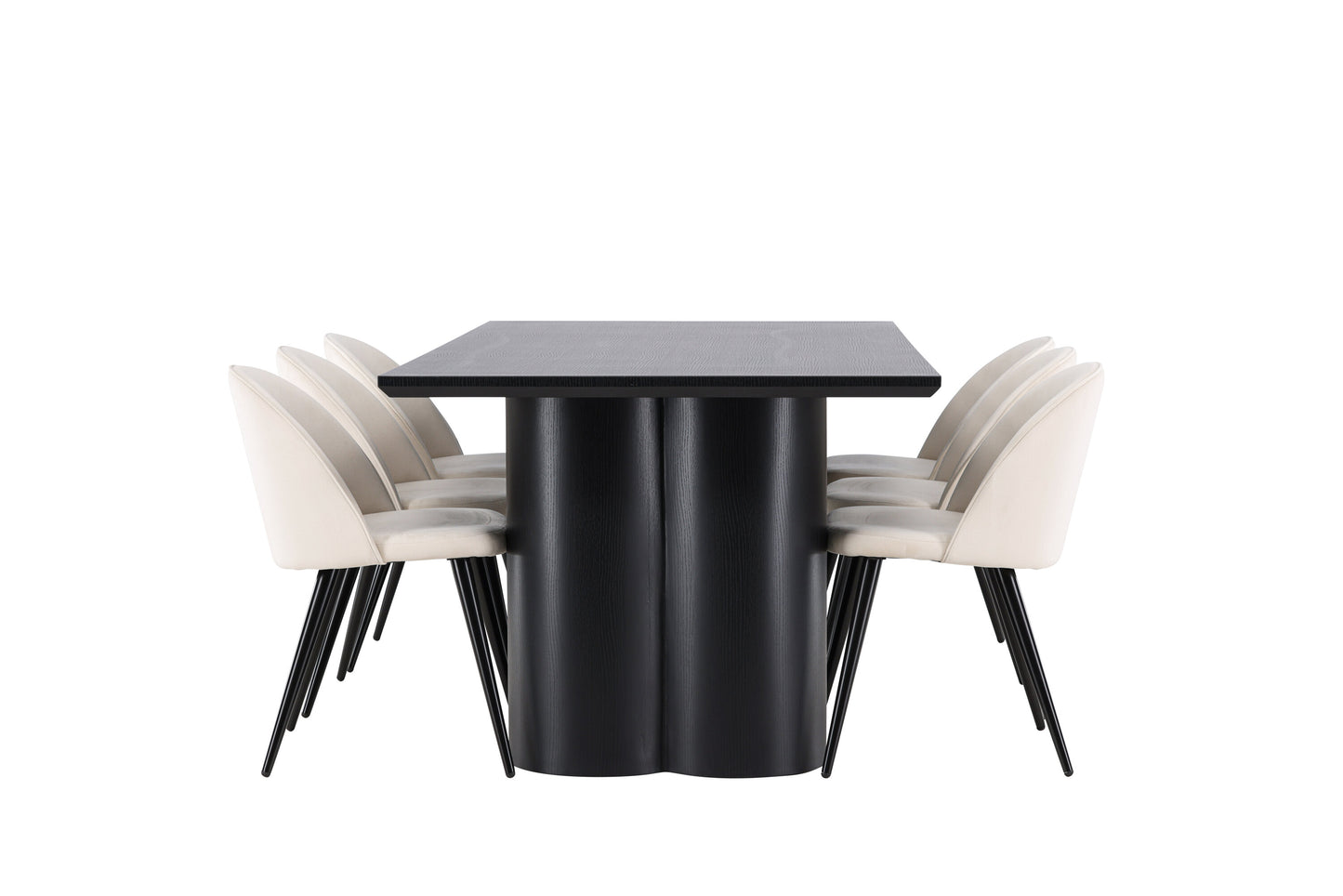 Olivia Matbord med Velvet Stolarna – MDF
