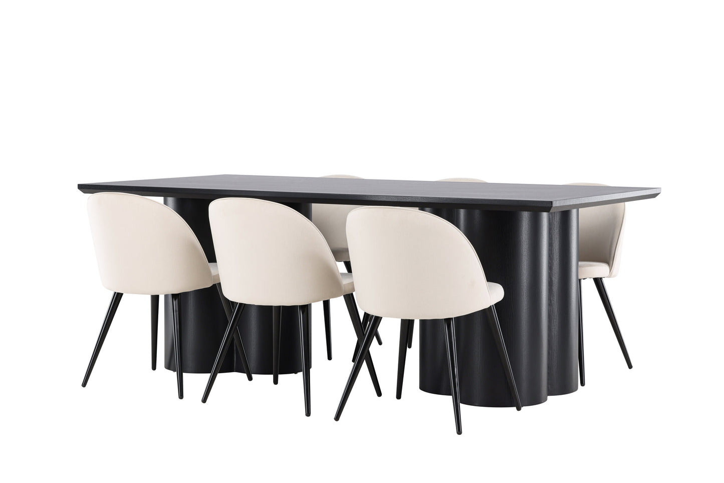 Olivia Matbord med Velvet Stolarna – MDF