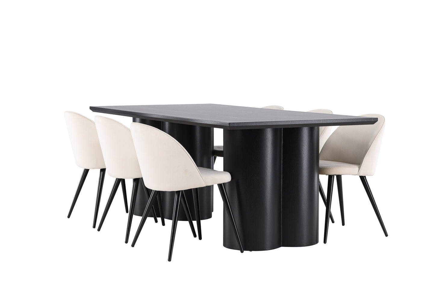 Olivia Matbord med Velvet Stolarna – MDF