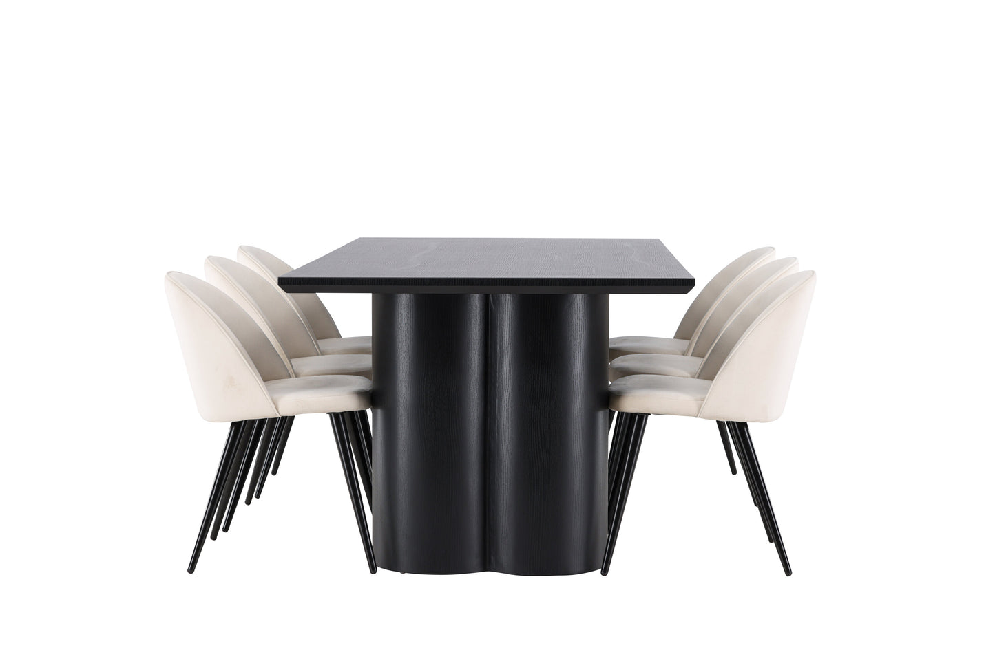 Olivia Matbord med Velvet Stolarna – MDF