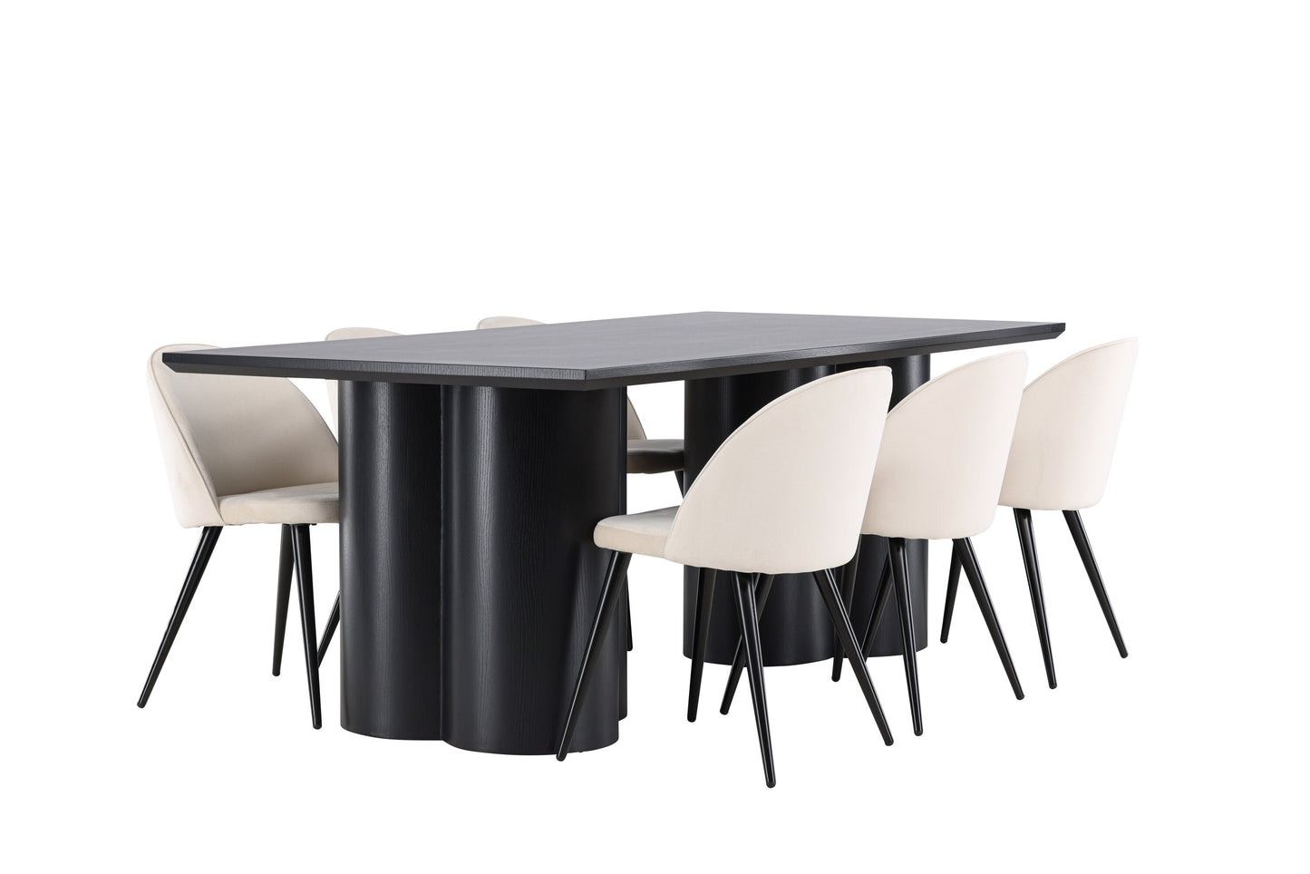 Olivia Matbord med Velvet Stolarna – MDF