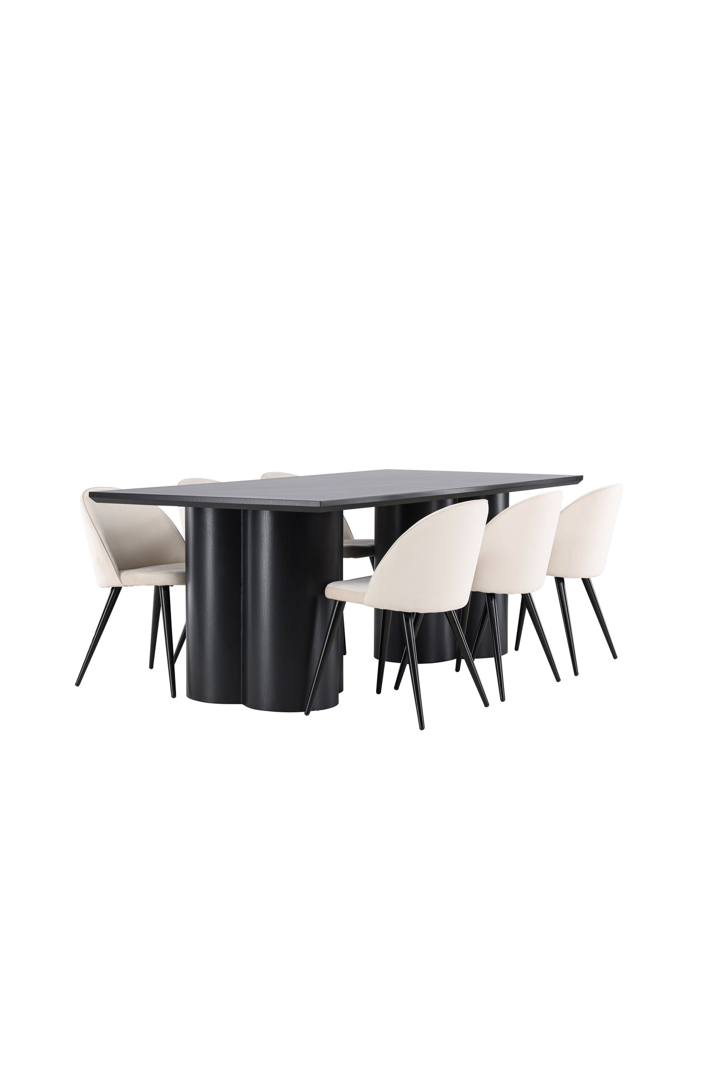 Olivia Matbord med Velvet Stolarna – MDF