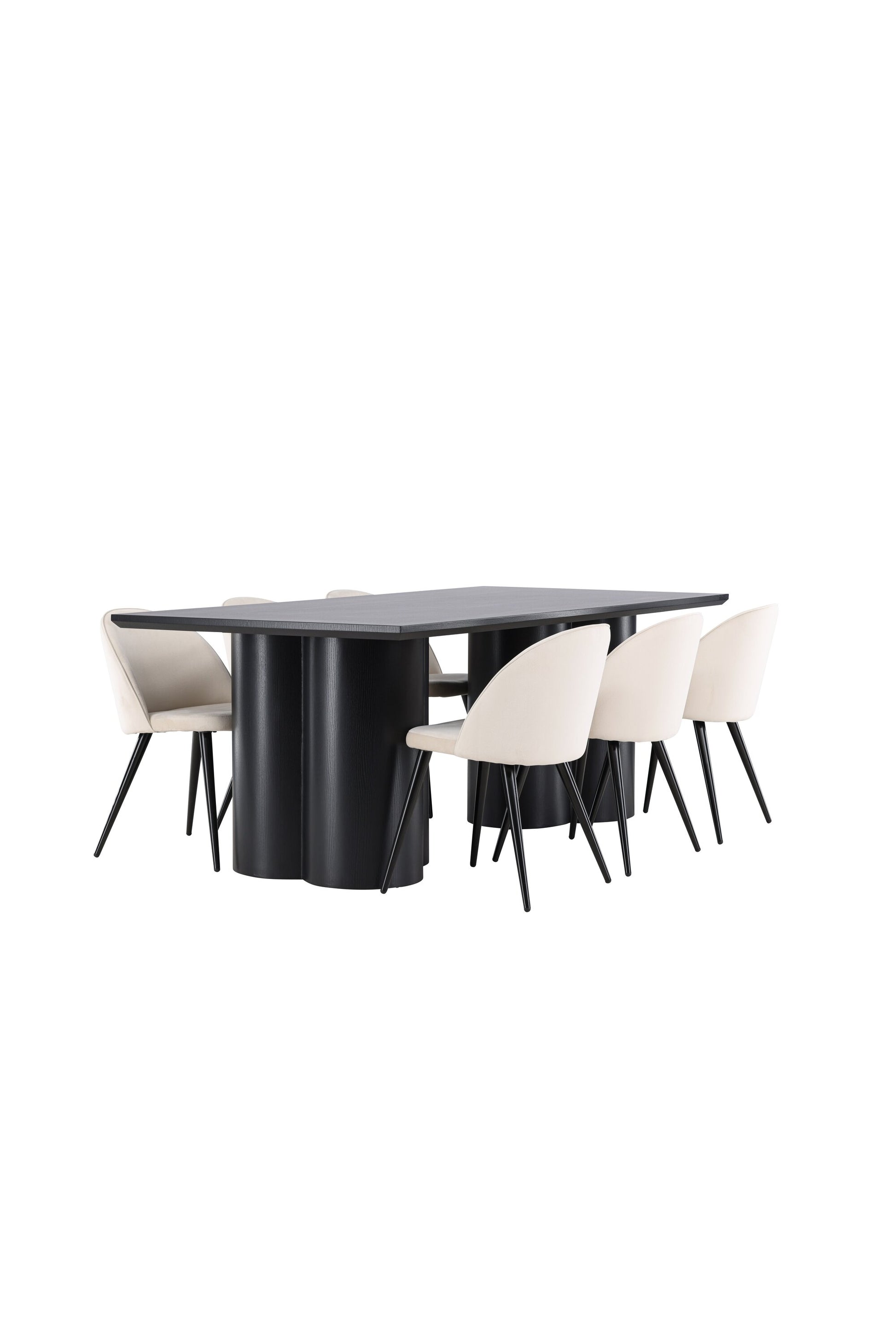 Olivia Matbord med Velvet Stolarna – MDF