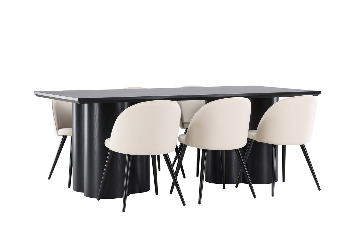 Olivia Matbord med Velvet Stolarna – MDF