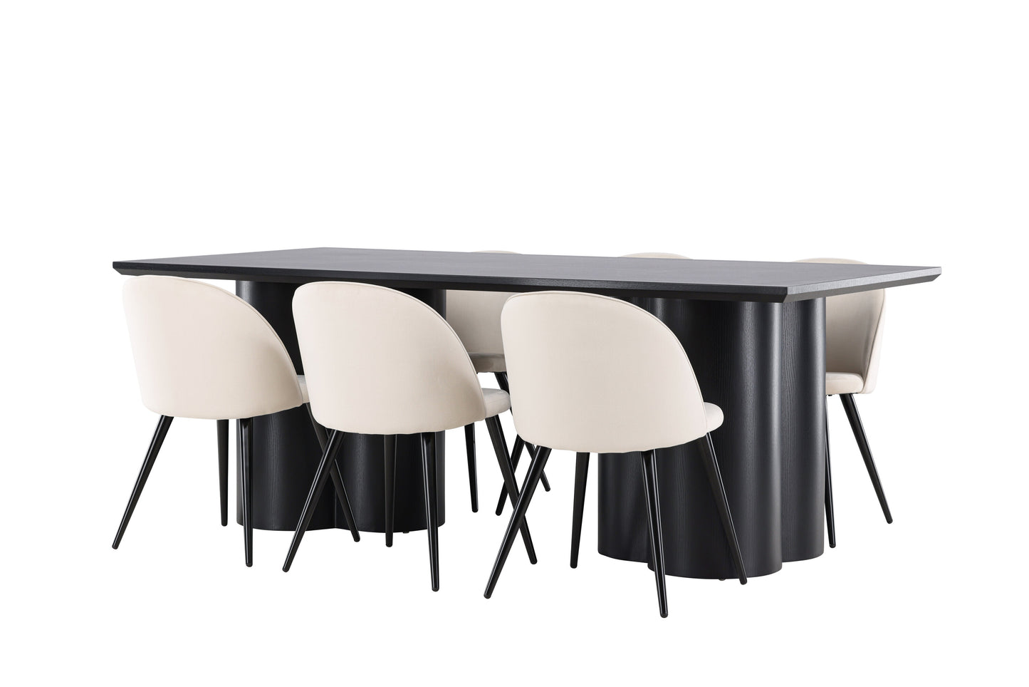 Olivia Matbord med Velvet Stolarna – MDF