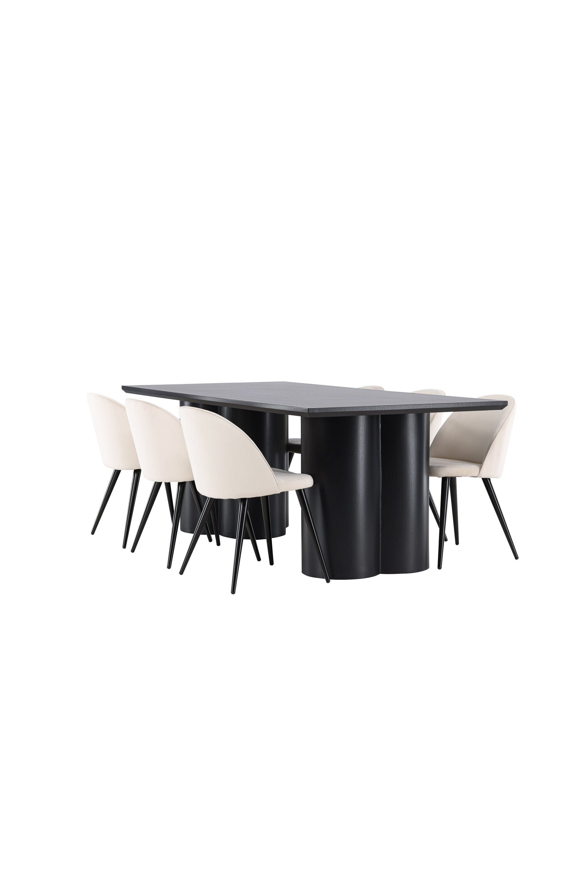 Olivia Matbord med Velvet Stolarna – MDF