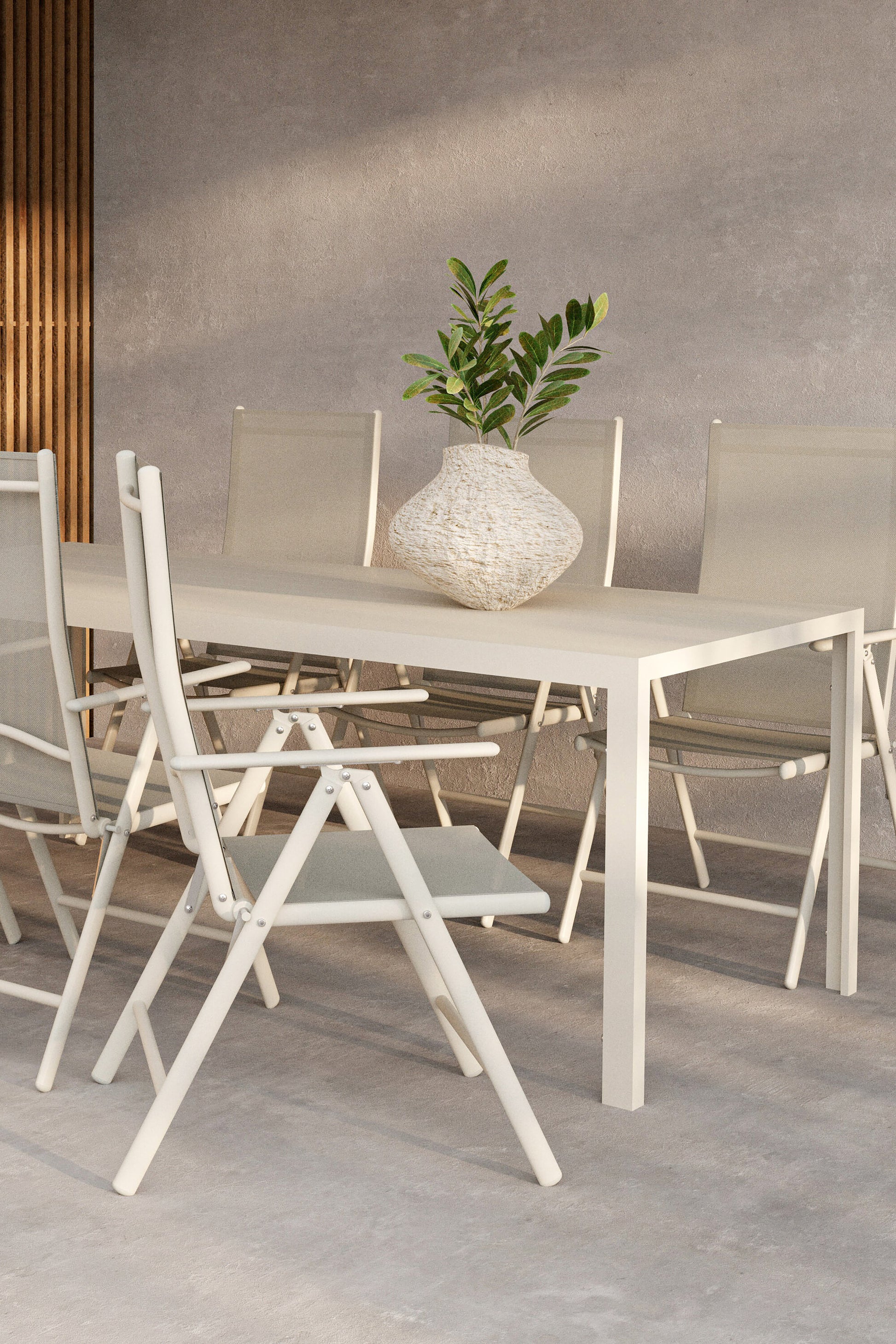 Break Matbord med Break Stolarna – Aluminium