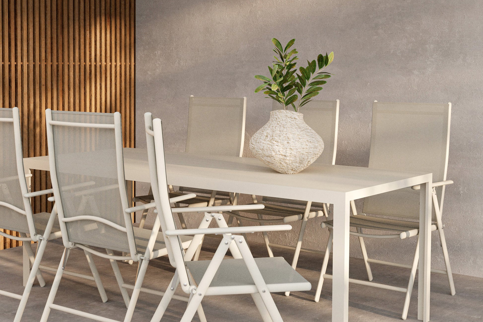 Break Matbord med Break Stolarna – Aluminium