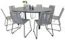 Marbella Matbord med Lindos Stolarna – Bord: ⌀140 Stol: 59x85,5x59