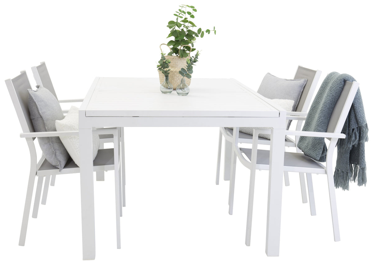 Marbella Matbord med Copacabana Stolarna – Bord: 74x160x100 Stol: 60,5x88x60