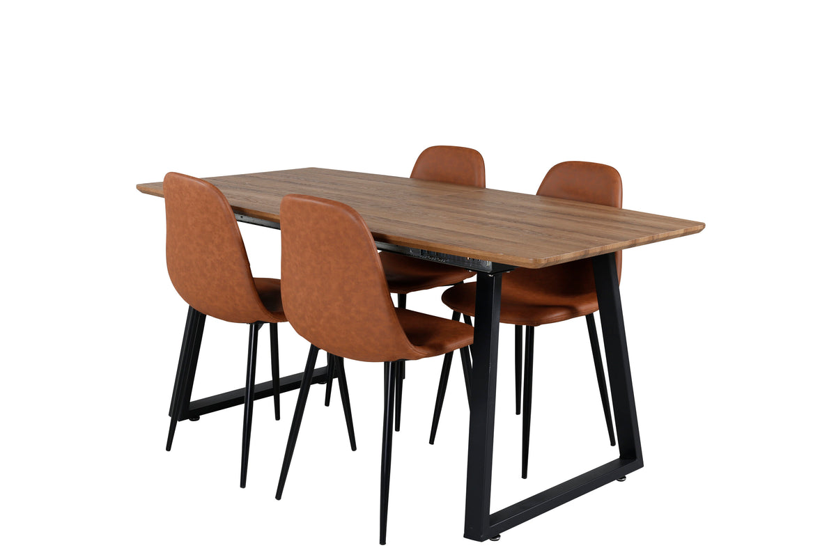 Inca Matbord med Polar Stolarna – Bord: 75,5x160x85 Stol: 53x87x44