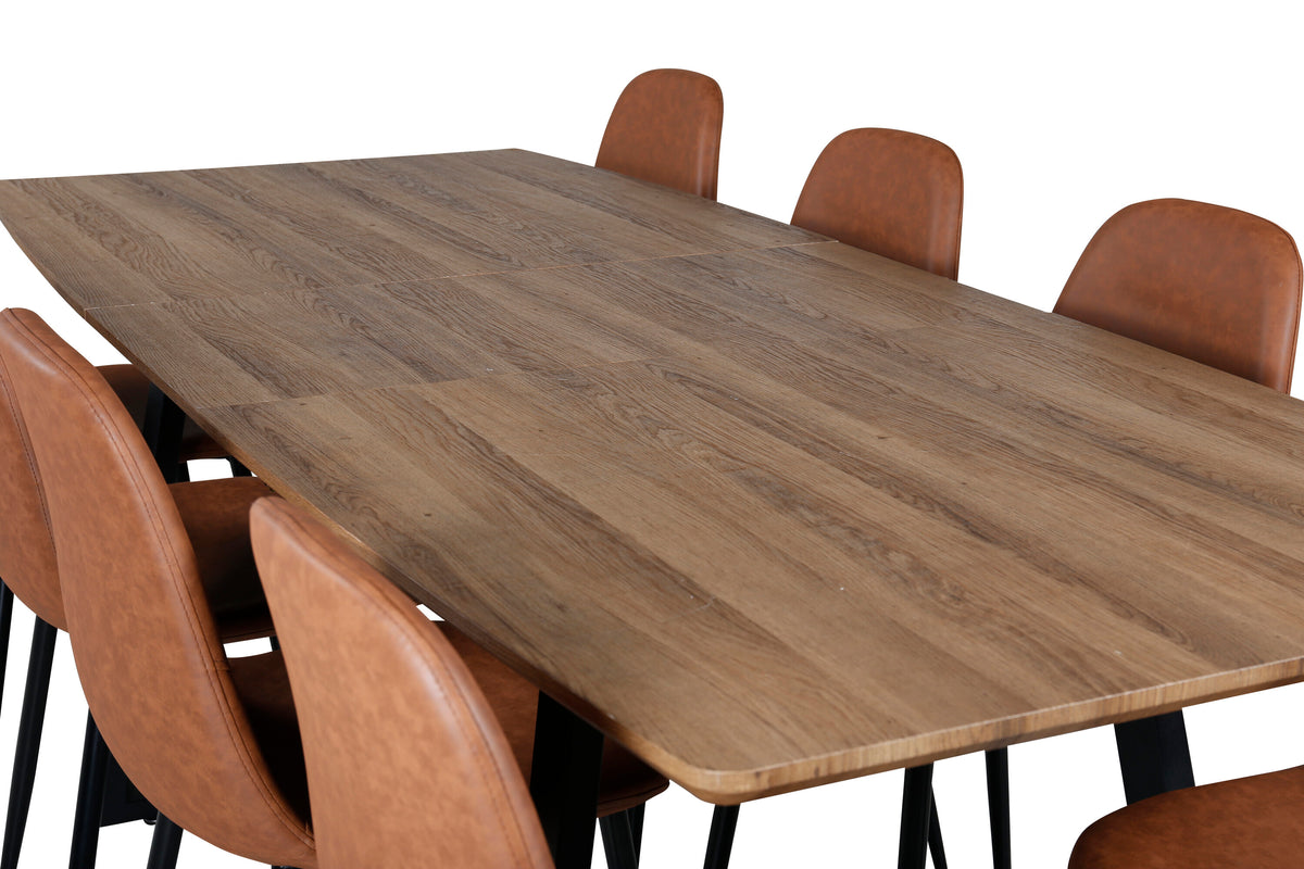 Inca Matbord med Polar Stolarna – Bord: 75,5x160x85 Stol: 53x87x44