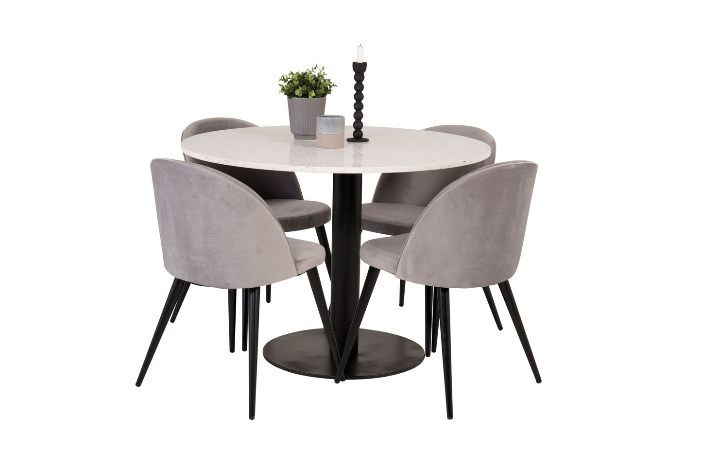 Razzia Matbord med Velvet Stolarna Matgrupp
