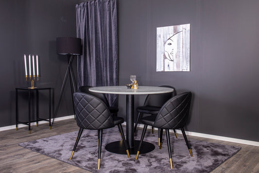 Razzia Matbord med Velvet Stolarna – Bord: ⌀106 Stol: 57x76,5x50