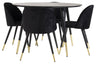 Dipp Matbord med Velvet Stolarna – Bord: ⌀115 Stol: 57x76,5x50
